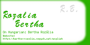 rozalia bertha business card