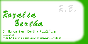 rozalia bertha business card